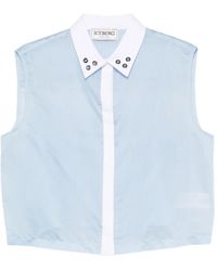 Iceberg - Eyelet-Embellished Sleeveless Blouse - Lyst