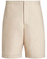 Zegna - Elasticated-waist Linen Shorts - Lyst