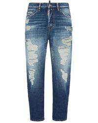 DSquared² - ダメージ テーパードジーンズ - Lyst