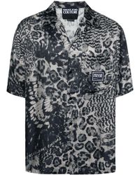 Versace - Camisa con animal print y botones - Lyst
