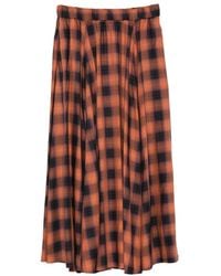 Aspesi - Geruite Flared Midi-Rok - Lyst