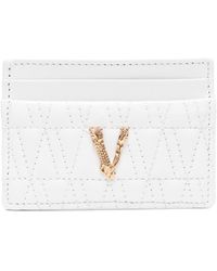 Versace - Logo-plaque Leather Card-holder - Lyst