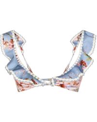 Zimmermann - Bikini con motivo floral y volantes - Lyst