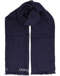 Giorgio Armani - Herringbone-Knit Fringed Scarf - Lyst
