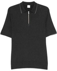Eleventy - Half-Zip Ribbed Polo Shirt - Lyst
