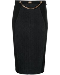 Elisabetta Franchi - Logo-Plaque High-Waisted Skirt - Lyst