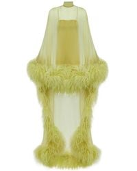 ‎Taller Marmo - Daisy Kaftan Feathered Dress - Lyst