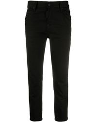 DSquared² Cropped-Jeans mit Logo-Print - Schwarz