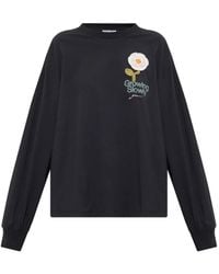 Ganni - Logo-Embroidered Sweatshirt - Lyst