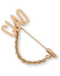 Moschino - Ciao Chain-Detail Brooch - Lyst