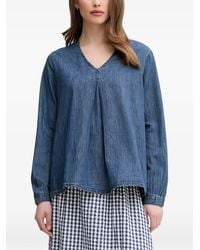 Benetton - V-Neck Long-Sleeve Top - Lyst