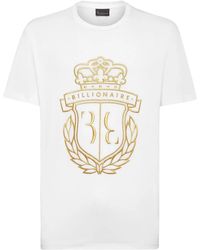 Billionaire - Crest Logo-Embroidered Cotton T-Shirt - Lyst