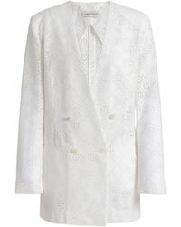 Alberta Ferretti - Blazer Con Doble Botonadura - Lyst