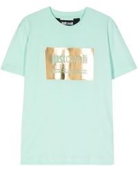 Just Cavalli - Katoenen T-shirt Met Logo-reliëf - Lyst