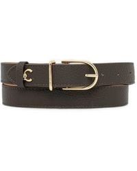 Coccinelle - Logo-Plaque Pebbled-Leather Belt - Lyst