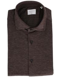 Xacus - Knitted Spread-Collar Shirt - Lyst