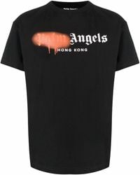 Palm Angels - Hong Kong T-Shirt mit Spray-Logo - Lyst