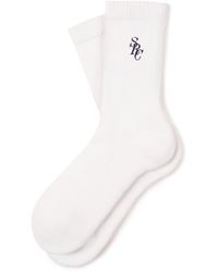 Sporty & Rich - Logo-embroidered Calf Socks - Lyst