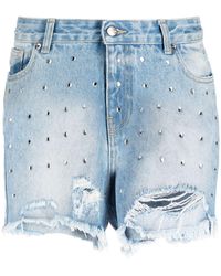 Barrow - Jeans-Shorts mit Kristallen - Lyst