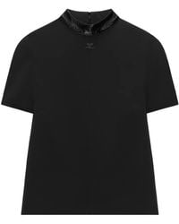 Courreges - Vinyl-Trimmed High-Neck T-Shirt - Lyst