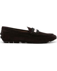 Bally - Grosgrain-ribbon Suede Boat Shoes - Lyst