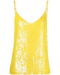 P.A.R.O.S.H. - Sequined Sleeveless Tank Top - Lyst