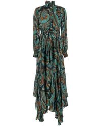 Etro - Abito A Fiori Con Ruches - Lyst