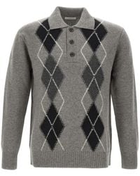 Paolo Pecora - Maglione Con Scollo Stile Polo E Motivo Geometrico - Lyst