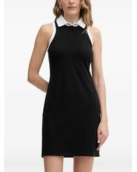 KARL LAGERFELD - Collared Button Mini Dress - Lyst