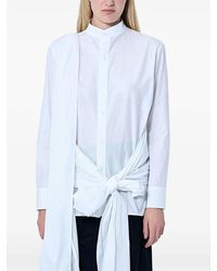 Yohji Yamamoto - Button-Down Extended Tie Detail Shirt - Lyst