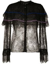 PUCCI - X Koché Ruffle-Detail Lace Blouse - Lyst
