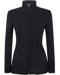 Giorgio Armani - Ribbed High-Neck Jacket - Lyst