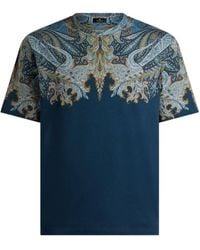 Etro - T-Shirt En Jersey De Coton Avec Imprimé Pochette Paisley - Lyst