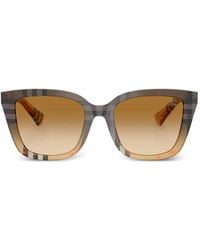 Burberry - Check Square-Frame Sunglasses - Lyst