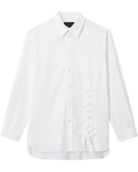 Simone Rocha - Easy Lace-Up Logo-Embroidered Shirt - Lyst