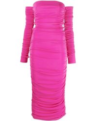 ANDAMANE - Schulterfreies Kleid Mit Raffungen - Lyst