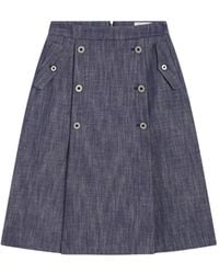 Pence - Lydia Gonna Button-Detailed A-Line Midi Skirt - Lyst