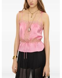 Chloé - Lace-Trim Drawstring-Waist Camisole Top - Lyst
