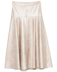 forte_forte - Metallic-Effect Panelled Midi Skirt - Lyst