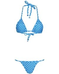 Amir Slama - X Jade Picon Beaded Checked Bikini - Lyst
