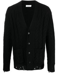 Laneus - Distressed Cable-knit Cardigan - Lyst