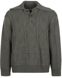 NAMACHEKO - Pull En Maille Torsadée À Col Polo - Lyst