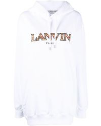 Lanvin - Logo-embroidered Hoodie - Lyst