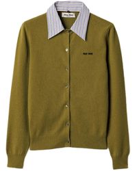Miu Miu - Cashmere Detachable-Collar Cardigan - Lyst