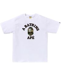 A Bathing Ape - Camo College T-Shirt - Lyst