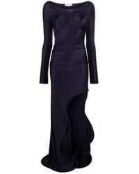 Victoria Beckham - Robe longue en satin à design asymétrique - Lyst