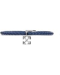 Off-White c/o Virgil Abloh - Arrows-Charm Braided-Leather Bracelet - Lyst