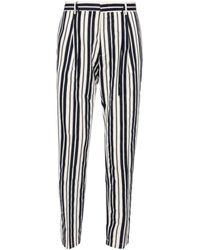 Manuel Ritz - Striped Pleat-detailed Trousers - Lyst