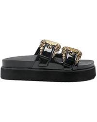 Versace Jeans Couture - Buckled Platform Sandals - Lyst