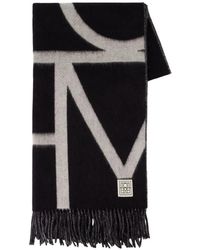 TOTEME - Sciarpa Con Frange E Monogramma - Lyst